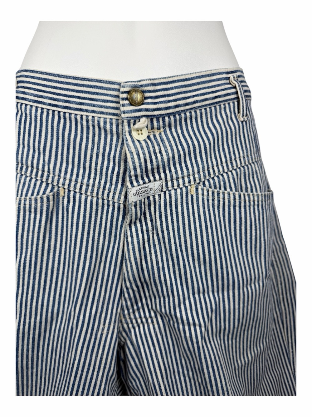 Marithe Francois Girbaud Pinstripe Denim Shorts 33 Vintage Hickory Stripe Jorts - Picture 3 of 13